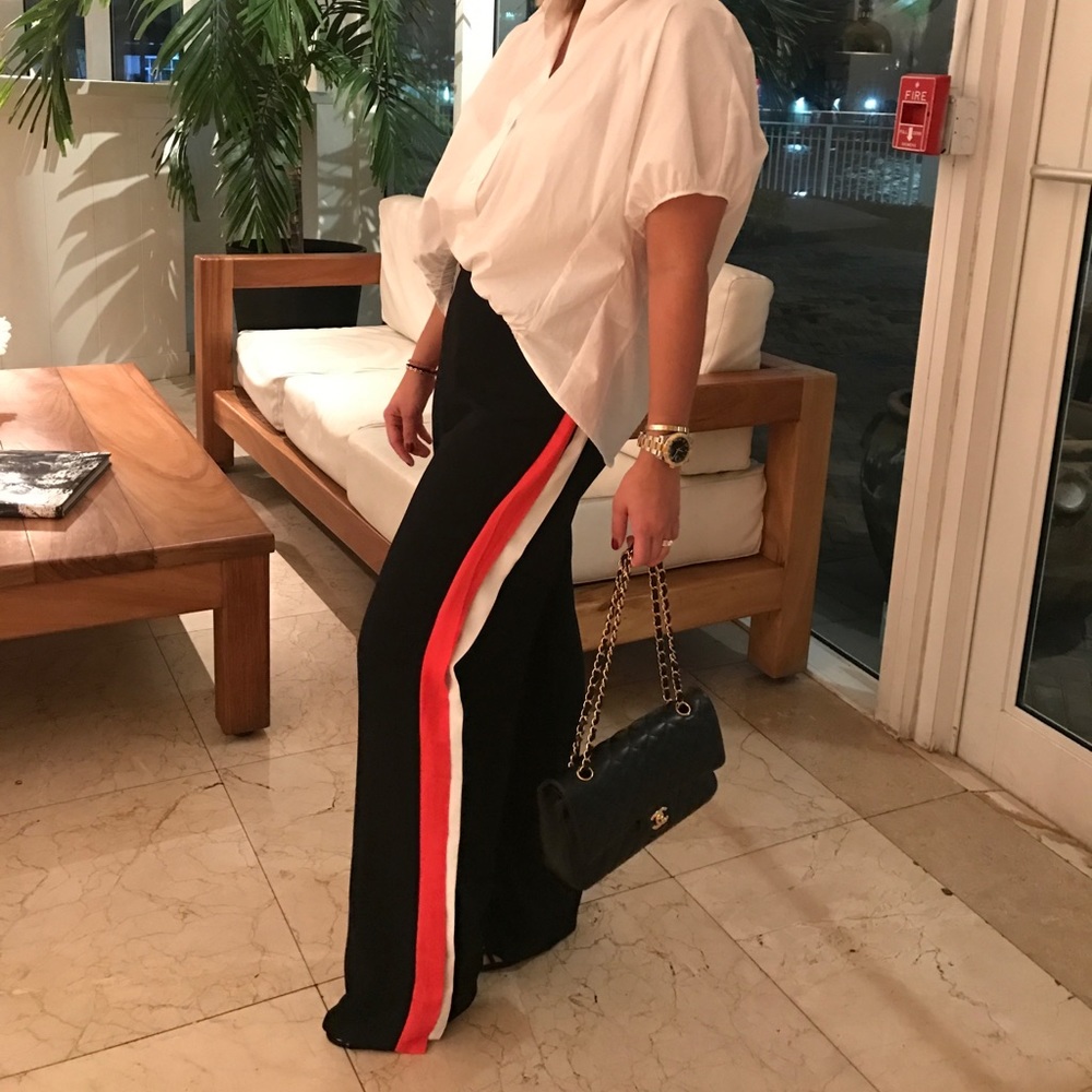 Black Pants with Side Stripe Detail
